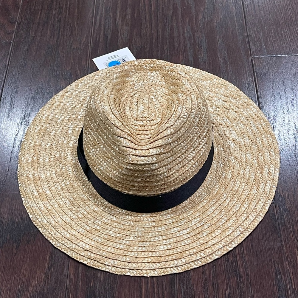 Lack Of Color Women The Spencer Wide Brim Natural Black Rim Small New Box